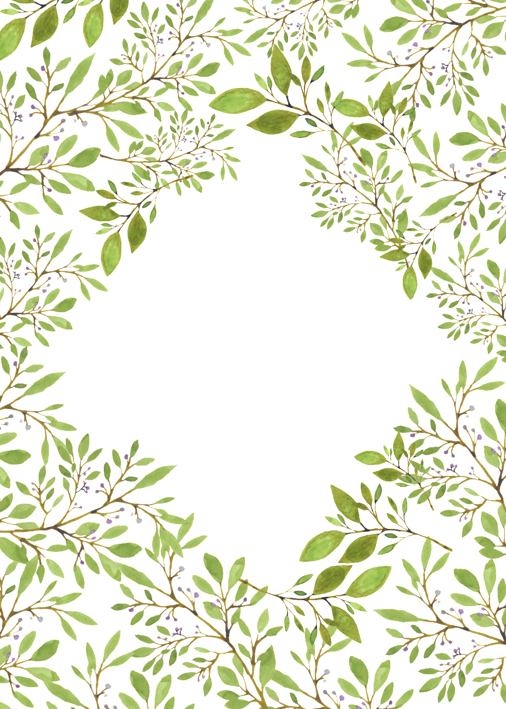Diamond-shaped Leaves Decorative Background Free Buckle - Portable Network Graphics (1024x1433), Png Download
