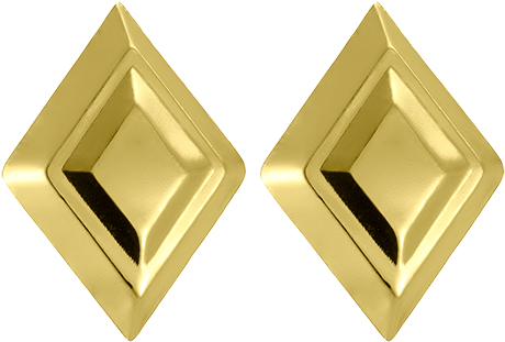 Rhombus Ear Studs - Earring (491x435), Png Download