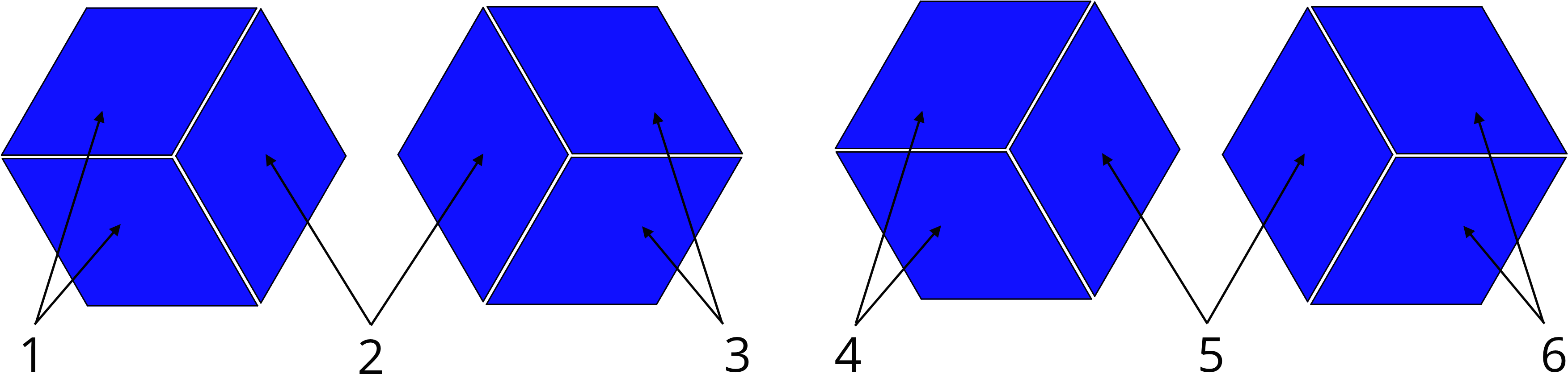 Since 3 Rhombuses Make A Hexagon, 1 Rhombus Represents - Diagram (3600x942), Png Download