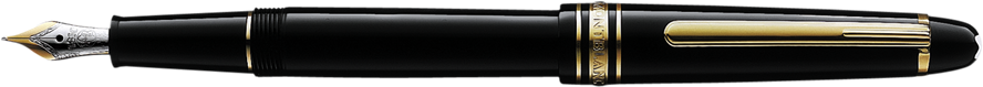 Fountain Pen Png - Montblanc Meisterstuck Classique Fountain Pen Black (890x364), Png Download
