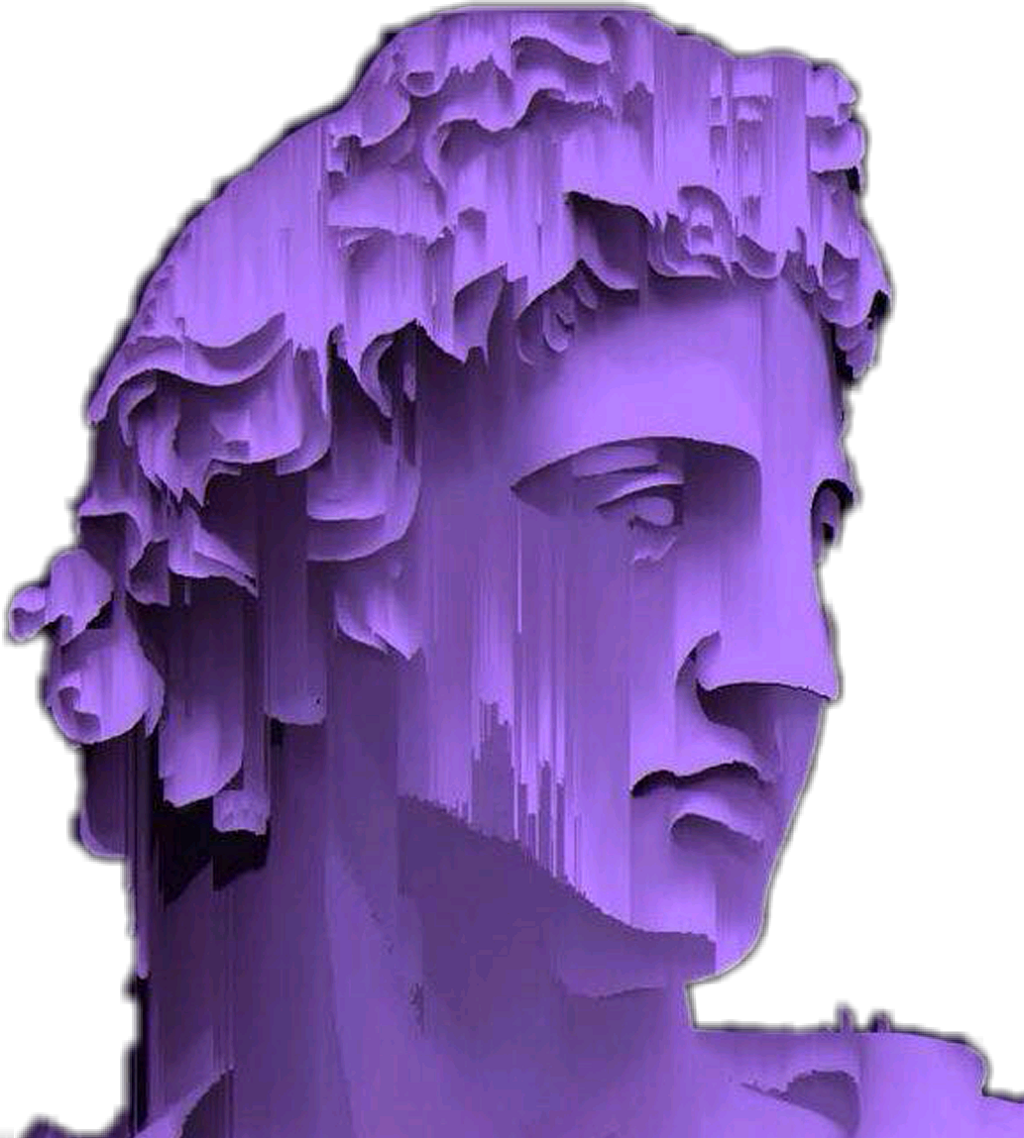 Aesthetics Vaporwave Sadboys Aids Webpunk Seapunk Grung - Vaporwave Transparent Statue Head (1024x1138), Png Download