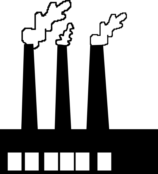 Smog Clipart Black And White - Factory Clip Art (540x596), Png Download