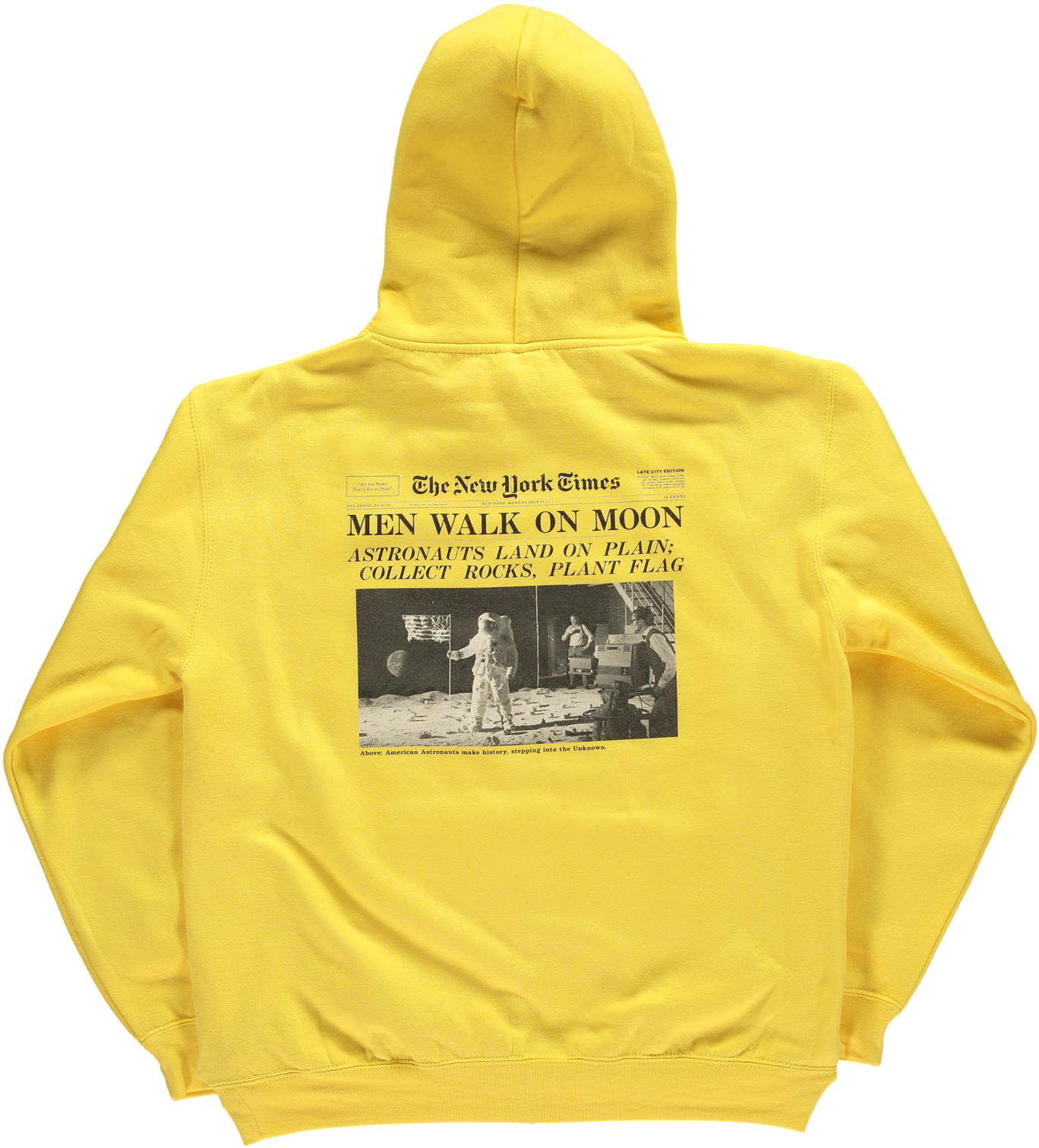 Yellow Moon Landing Hoodie (1601x2048), Png Download
