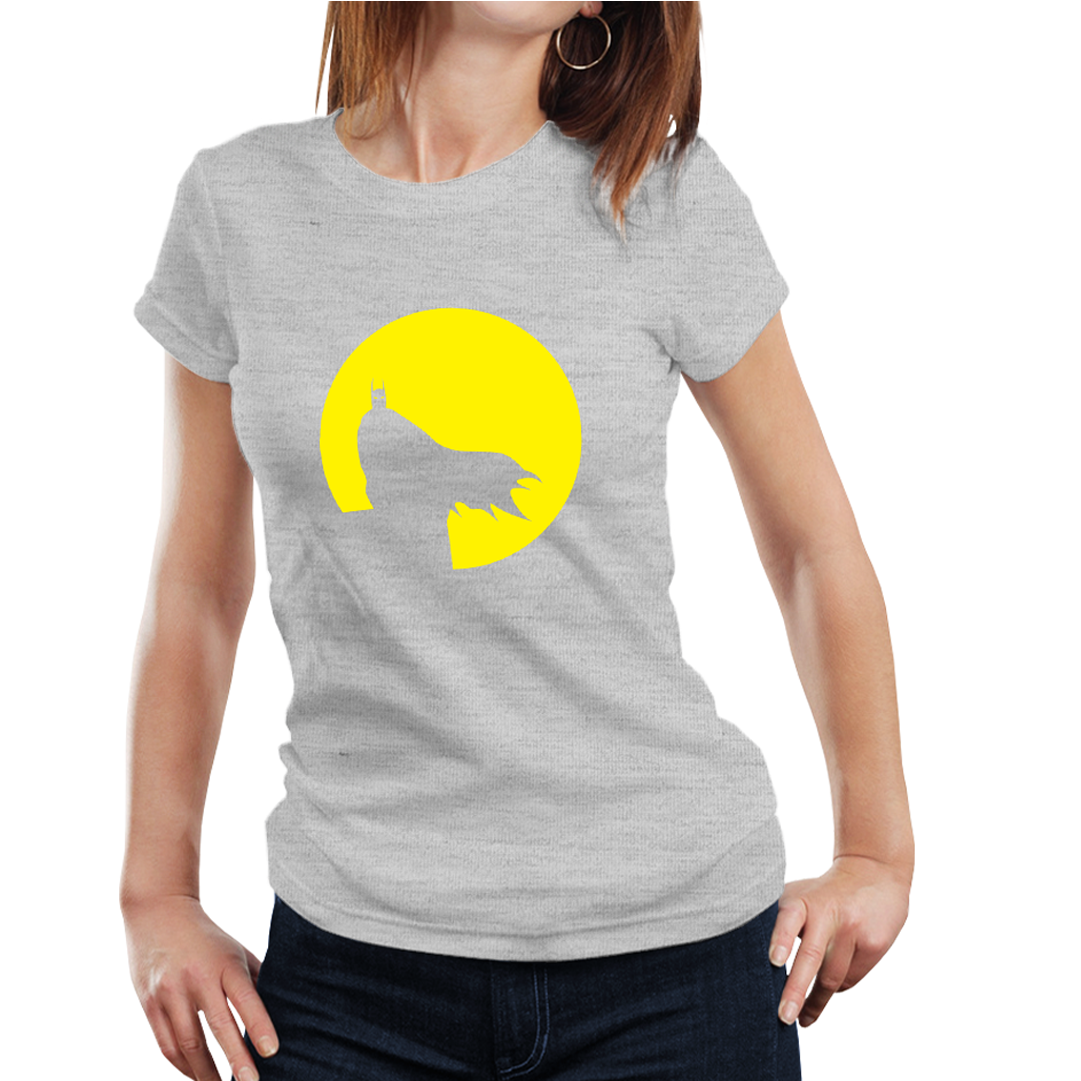 Fanideaz Women's Round Neck Cotton Yellow Moon Batman - Tee Shirt Femme Cochon (1080x1920), Png Download