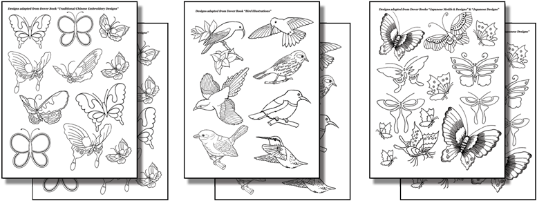 Stick 'n Burn Birds & Butterflies Pack - Sketch (800x313), Png Download