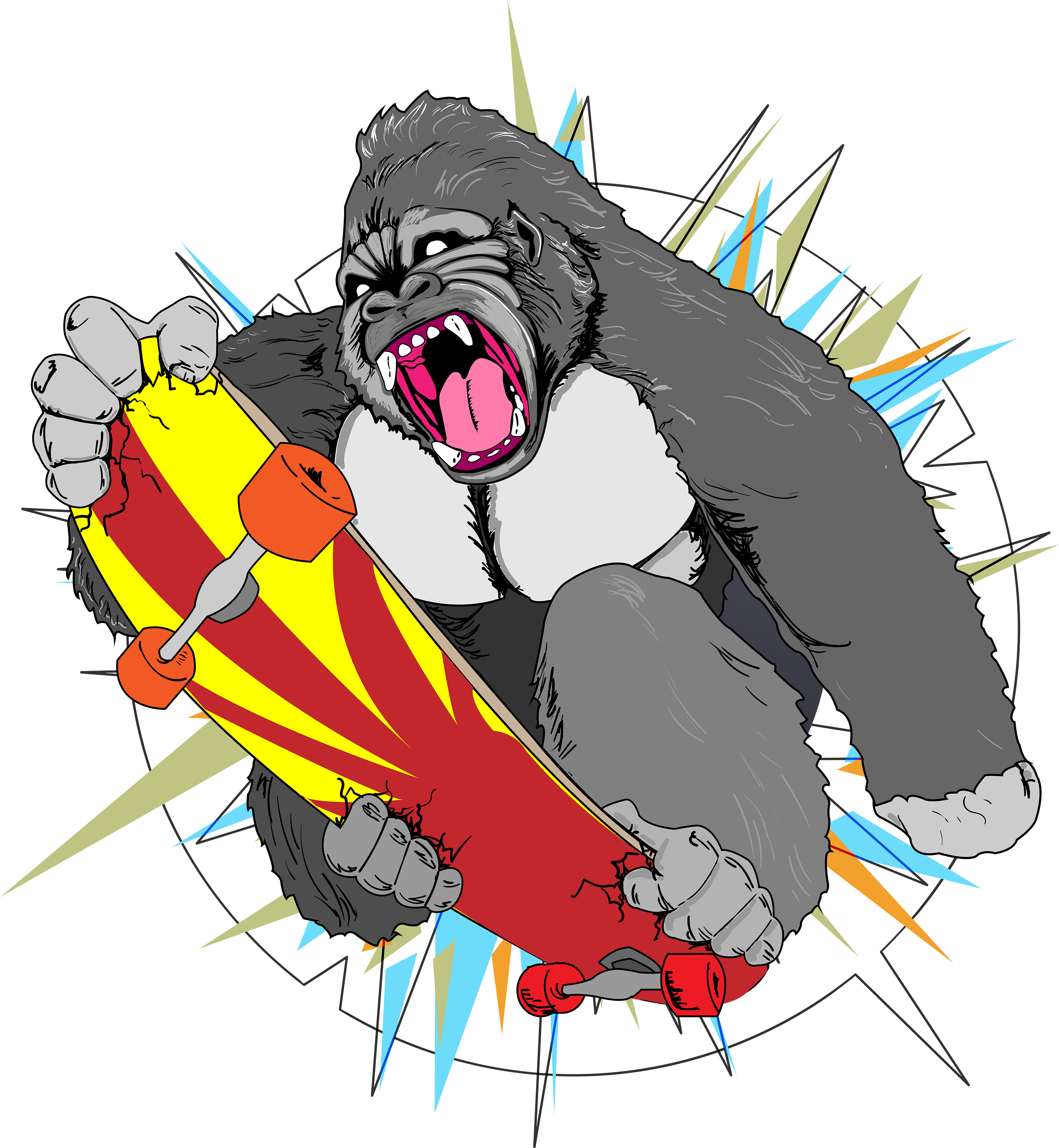 Angry Skater - The Art Institutes (3840x4608), Png Download