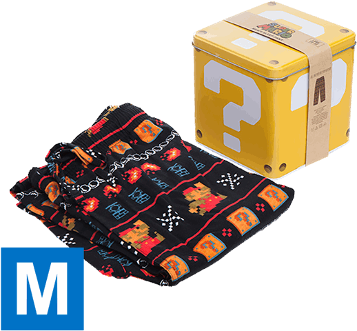 Super Mario 8-bit Lounge Pants With Collectors' Tin - Box (600x600), Png Download