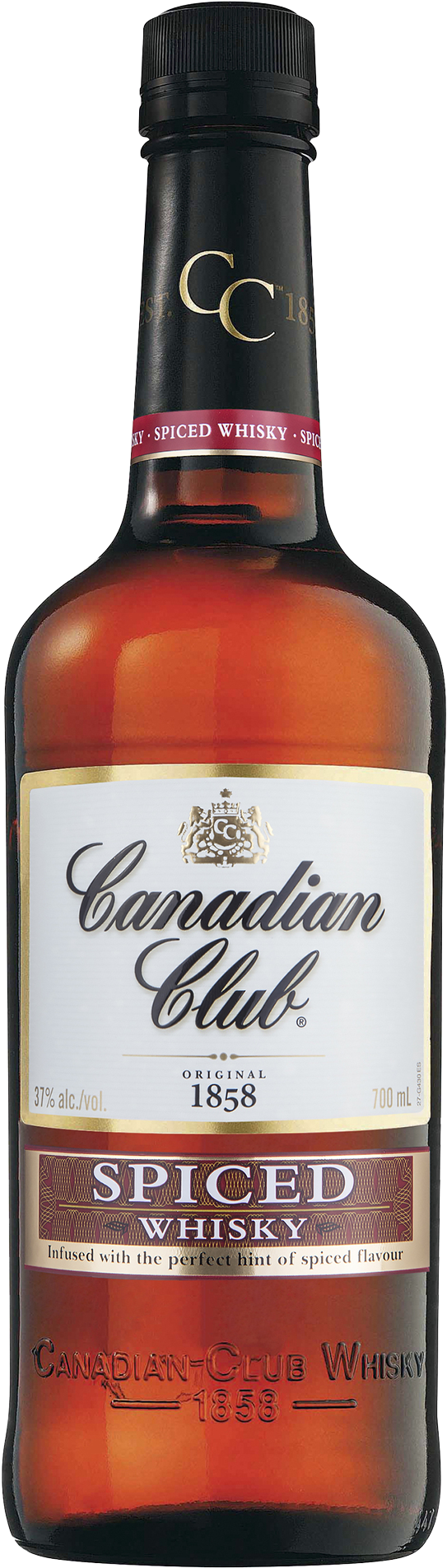 Canadian Club Spiced Whisky 700ml - Canadian Club Dry Bottle (1600x2000), Png Download