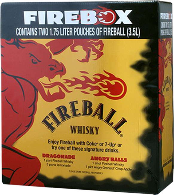 Fireball Cinnamon Whiskey - Firebox Fireball (650x650), Png Download