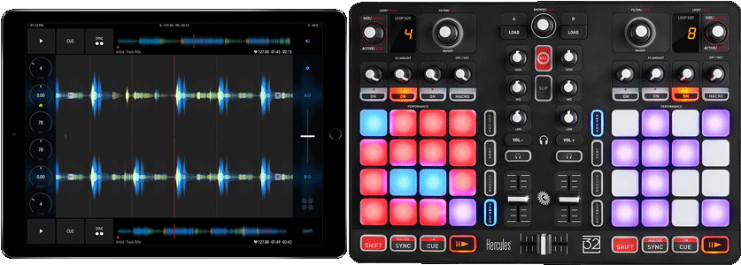 Professional Dj Technology - Hercules P32 Dj All-in-one Dj Controller (1200x700), Png Download