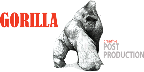 Gorilla Post - Gorilla Sketch (500x249), Png Download
