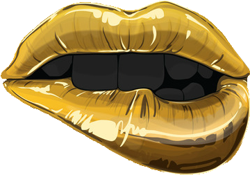 Lips Gold Transparent Kalifornia-klasss Transparent - Transparent Png Tumblr Gold (500x667), Png Download