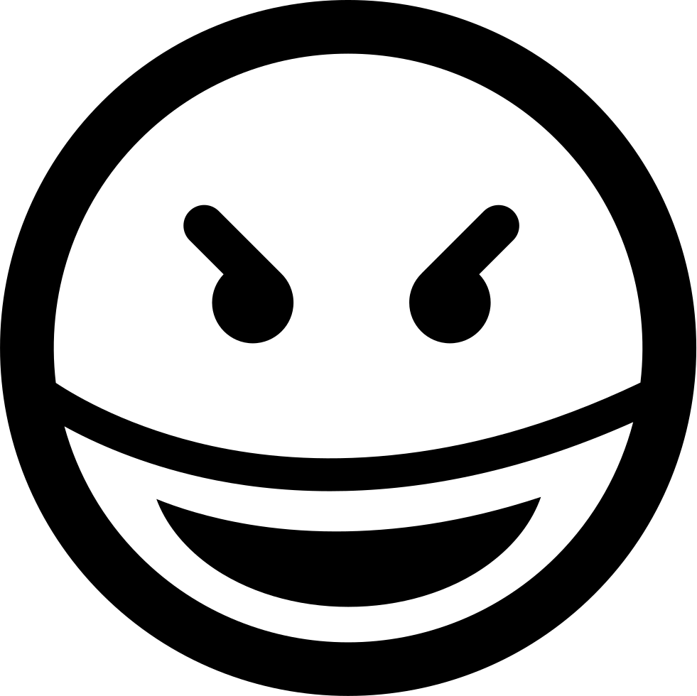 Evil Smile Square Emoticon Face Comments - Wink Smiley Face Black And White (981x980), Png Download