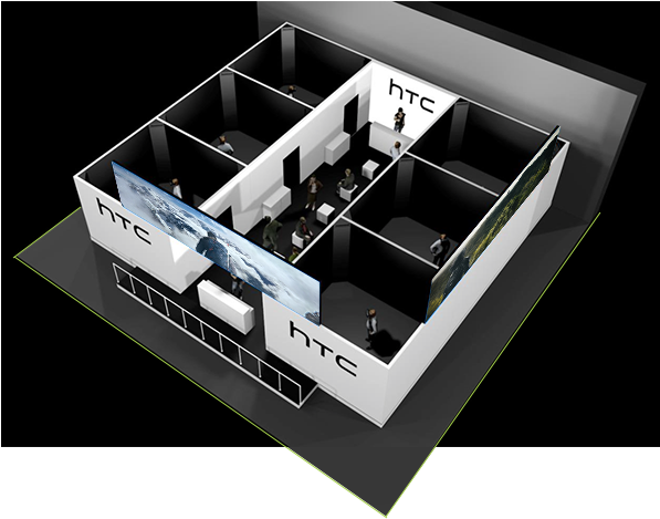 Htc Vive Gamescom Booth - Htc Vive Vr Booth (596x549), Png Download