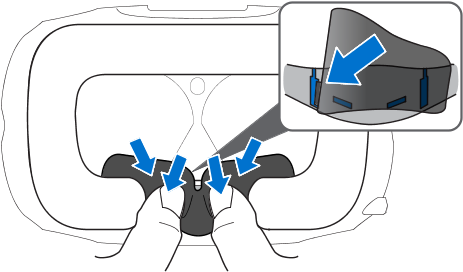 To Replace The Nose Rest, Press Its Tabs Into The Corresponding - Htc Vive Nose Rest (500x293), Png Download