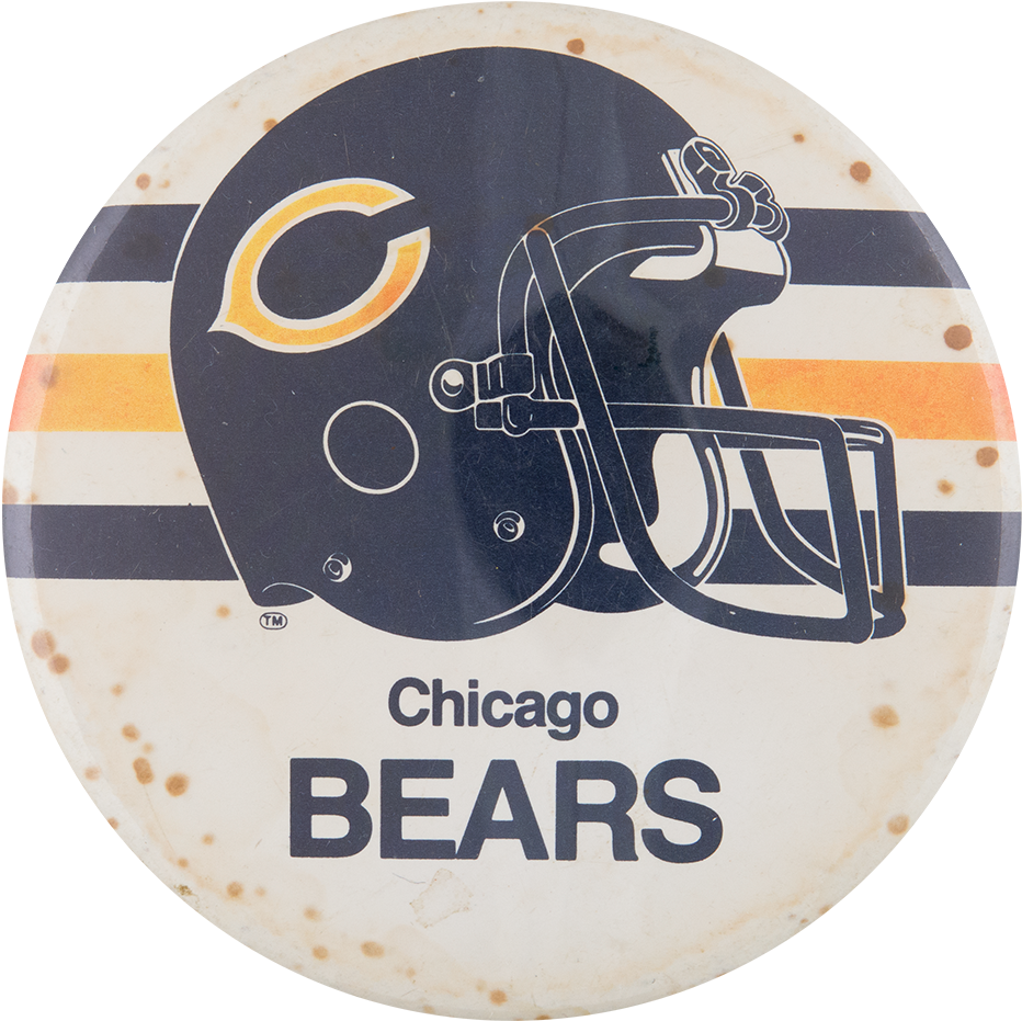 Chicago Bears Helmet - Vintage 6" Dia. Pittsburgh Steelers Pinback Table Top (1000x1000), Png Download