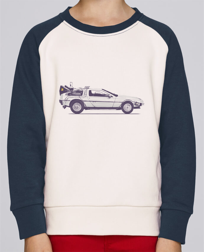 Sweatshirt Kids Round Neck Stanley Mini Contrast Dolorean - Famous Car #2 - Delorean Art Print - Mini (690x850), Png Download