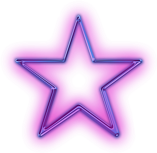 Star Purple Glowing Neon Snapchat - Glowing Neon Star Png (500x486), Png Download