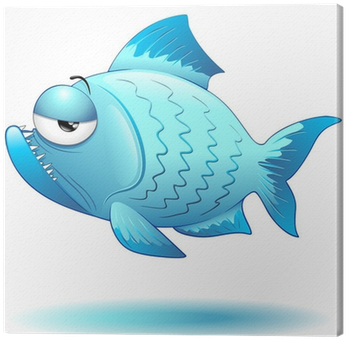 Pesce Cartoon Blu Funny Cartoon Fish Vector Canvas - Vector Graphics (400x400), Png Download