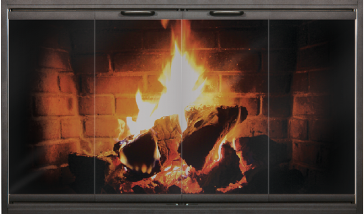 Brick Fireplace Png - Thermo-rite Thin-line Fireplace Glass Door (1200x1200), Png Download