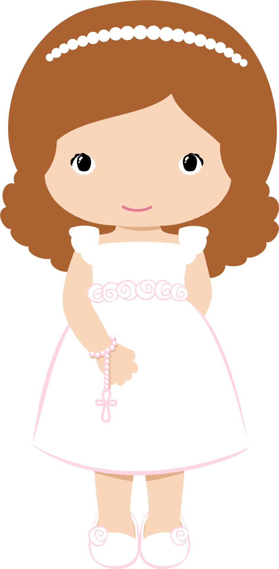 Banner Download Girls In Their First Communion Clip - First Communion Girl Clipart (784x1600), Png Download