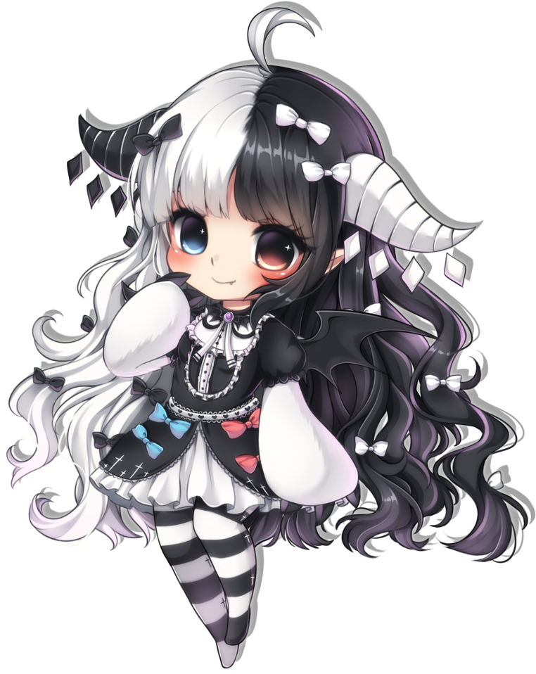 Evil Anime Png - Anime Girl Bicolored Hair (805x992), Png Download
