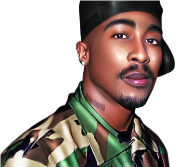 Camo Tupac - Tupac Shakur (390x334), Png Download