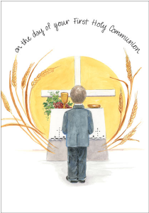 Young Boy First Communion Card-c4607 - First Communion (400x300), Png Download