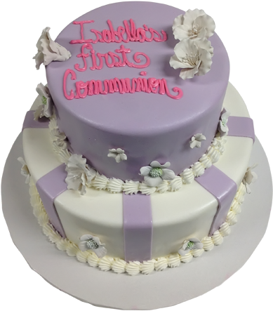 First Communion Purple Cake - New York City (500x500), Png Download