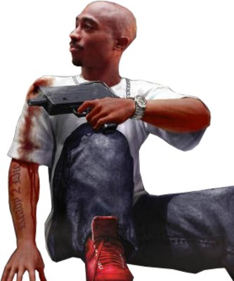 Source - 2pac Cartoon Png (333x400), Png Download