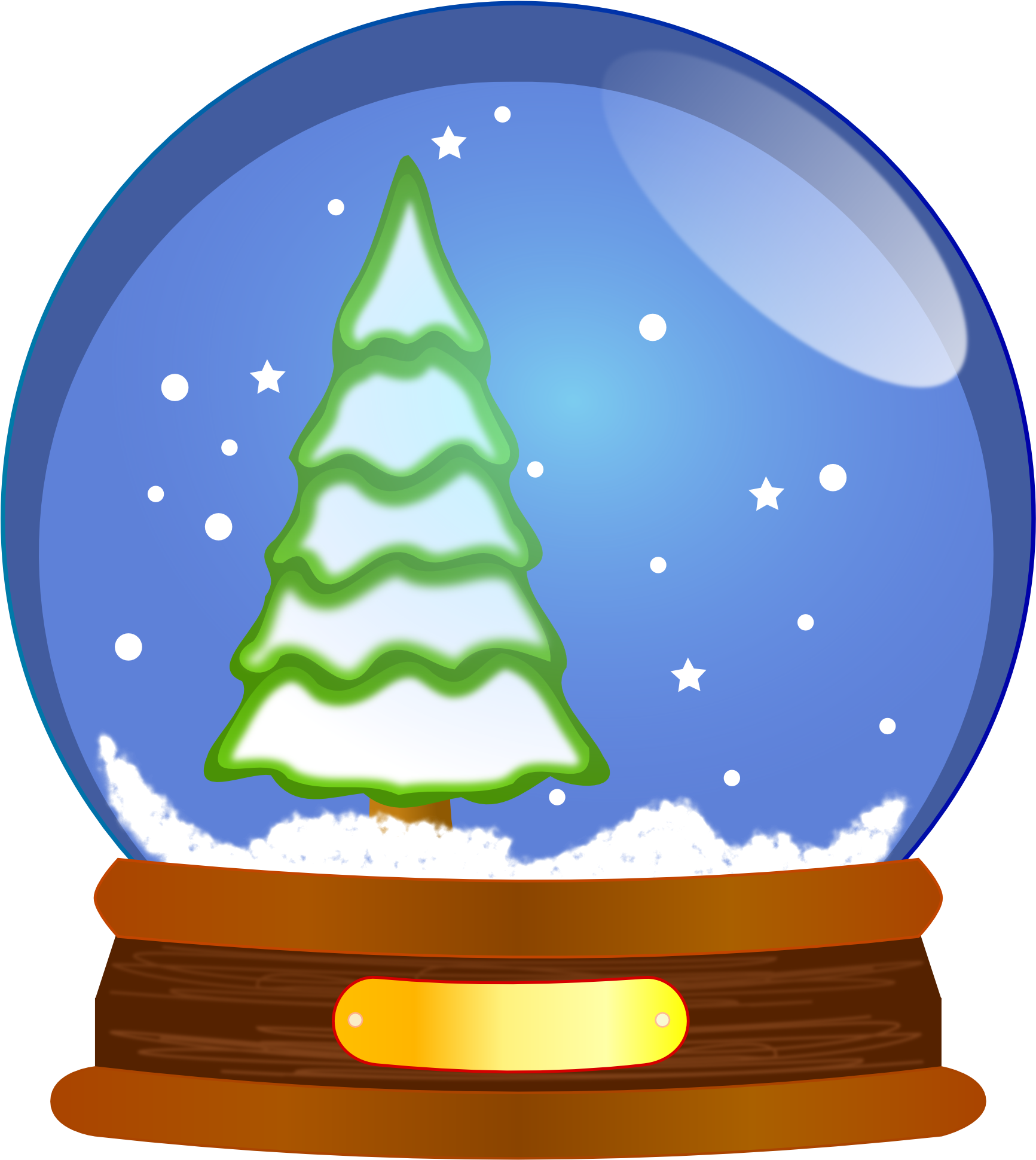 Snow Globe Xmas Tree Christmas - Clip Art (1979x1979), Png Download