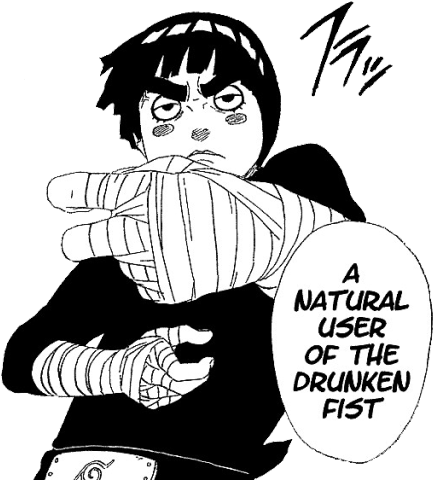 Rock Lee Drunk Manga (500x483), Png Download
