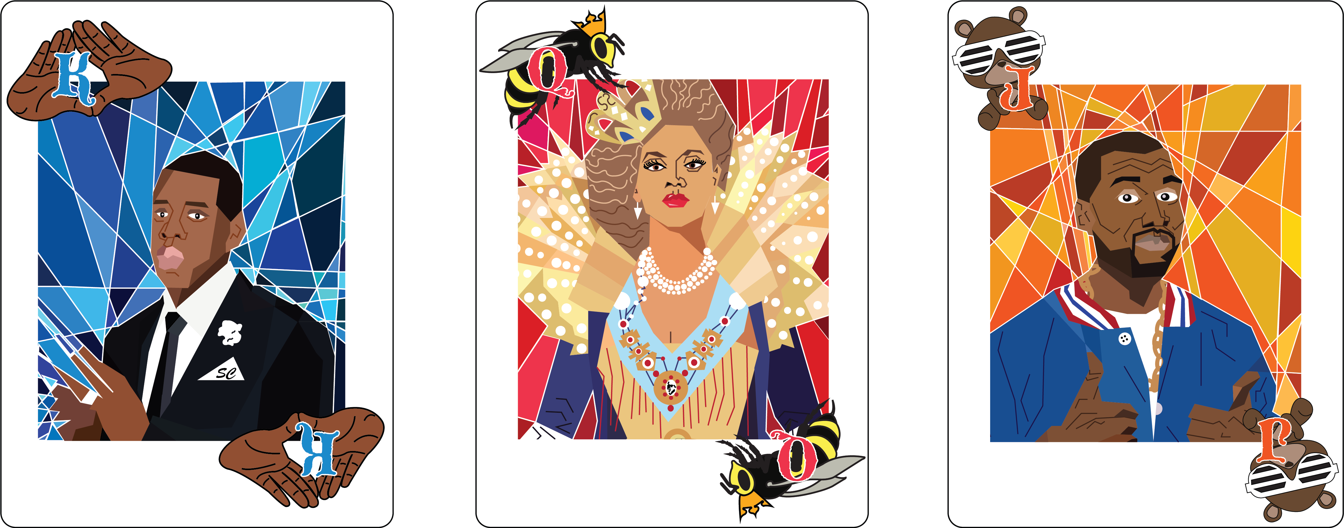 Playing Card Design With Graphic Interpretation Of - Beyonce Graphic (4752x1804), Png Download