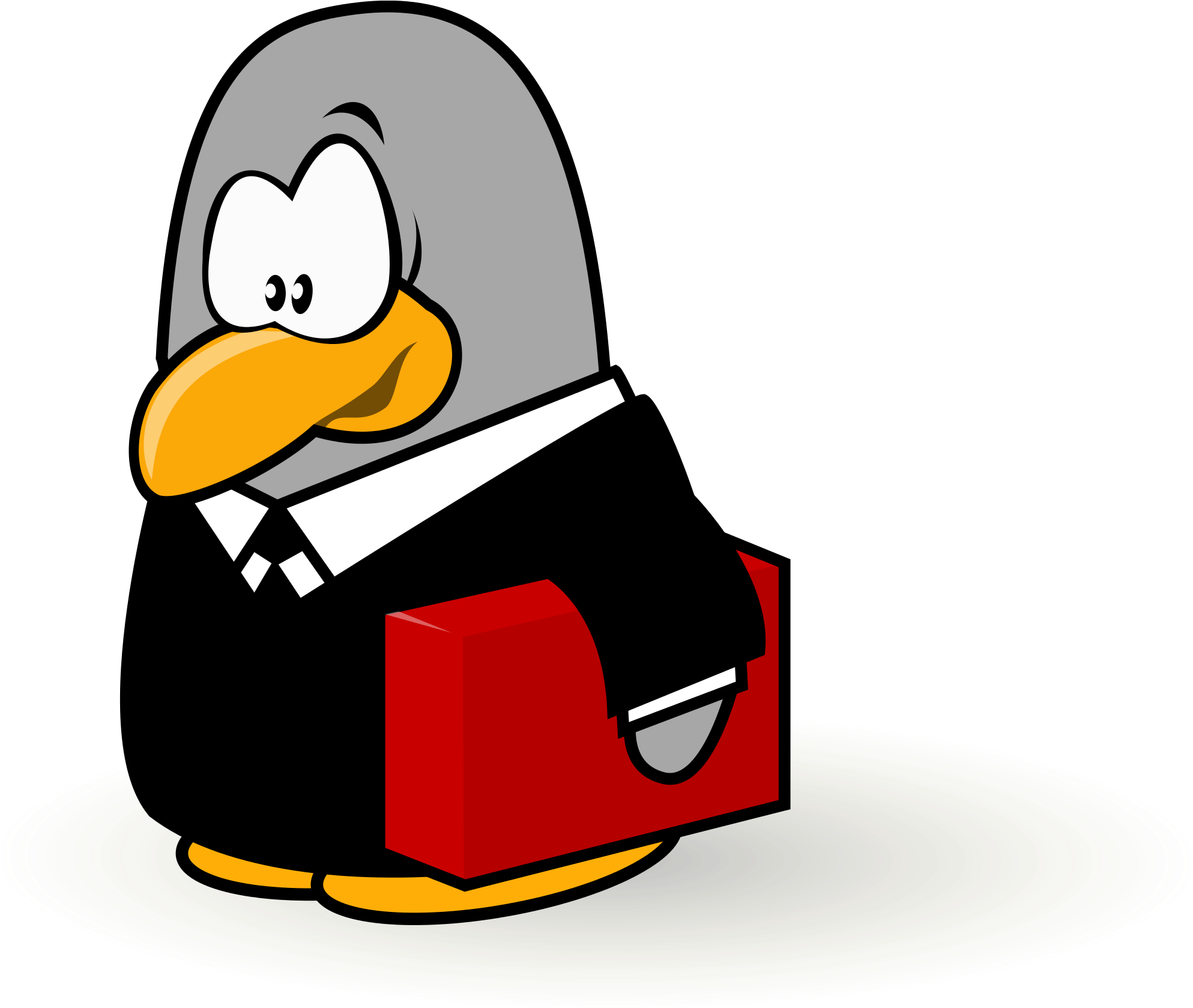 Open - Worker Penguin (2000x1771), Png Download