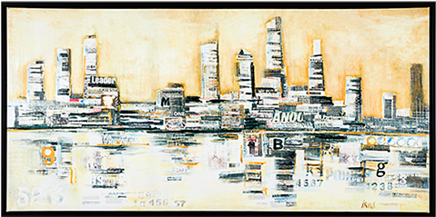 Image For 30x60" Landscape Painting From Economax - Skyline (519x804), Png Download