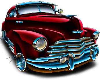 Lowrider - Red Rose (pink) Cross Hot Rod By Artist Bernard Oliver (349x450), Png Download