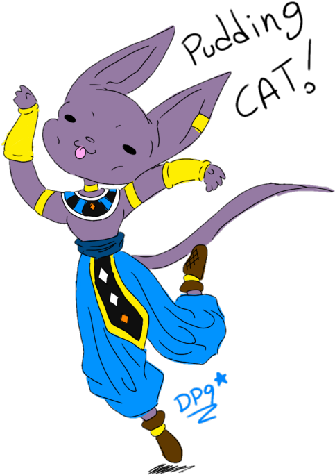 It's Pudding Ca-i Mean Lord Beerus Haha - Cat (500x698), Png Download