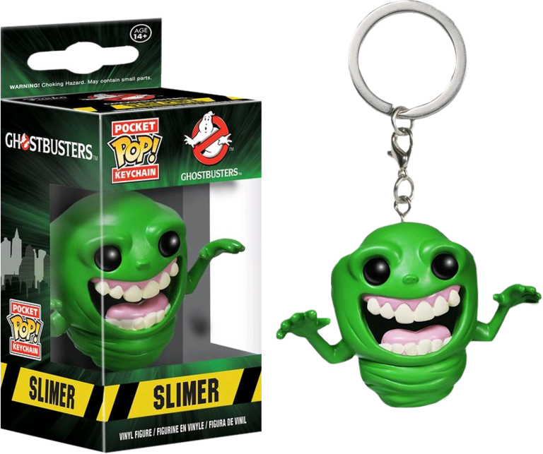 Slimer Pocket Pop Vinyl Keychain - Funko Pocket Pop! Ghostbusters: Slimer Keychain (768x643), Png Download