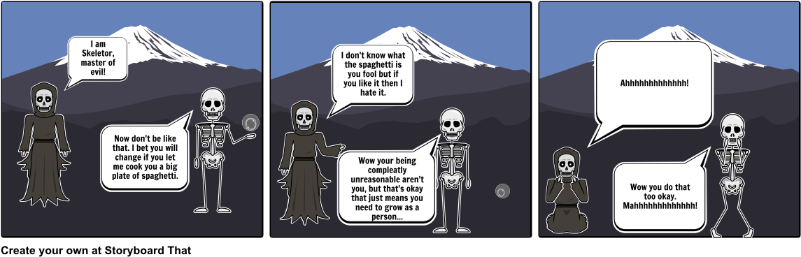 Skeletor Meets Papyrus - Cartoon (1164x385), Png Download