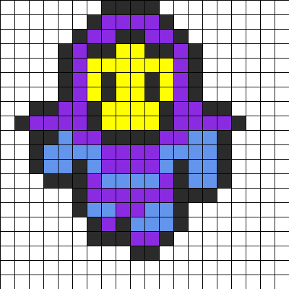 Skeletor He-man Perler Bead Pattern - Skeletor Pixel Art (420x420), Png Download