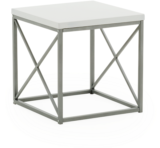 Image For Metal Side Table With Lacqued Top - Mesa Auxiliar Hierro Y Madera (519x804), Png Download
