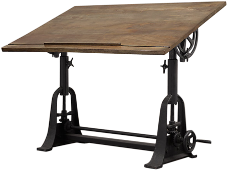 Coral Drawing Table - Drafting Table Png (736x460), Png Download