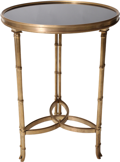 Bamboo Mirrored Side Table - Round Mirrored Side Tables (500x692), Png Download