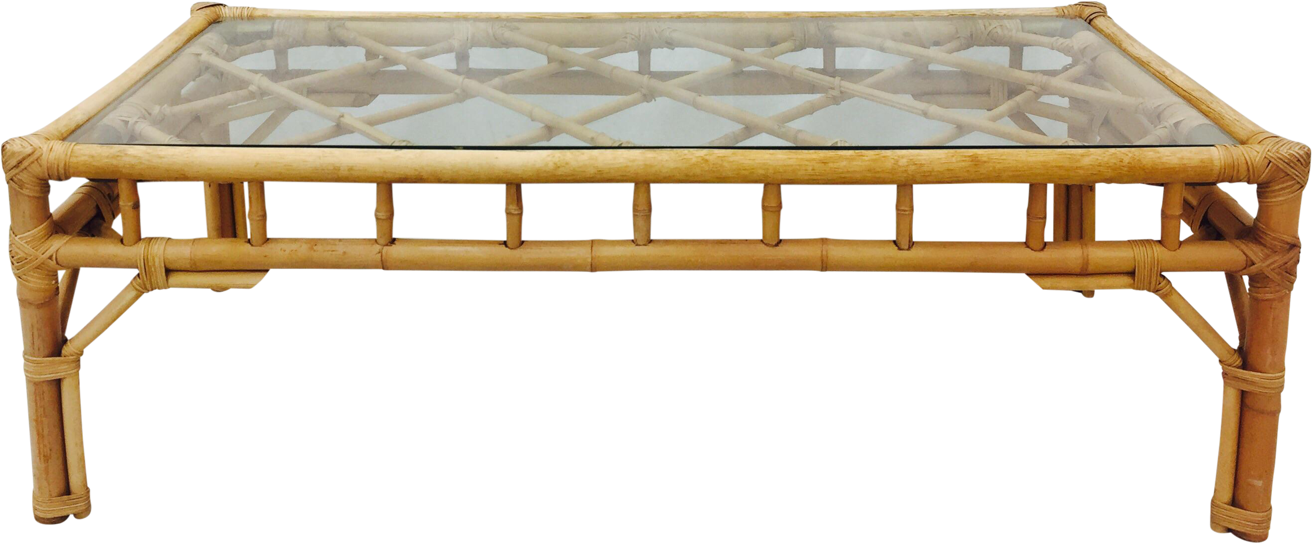 Vintage Mid Century Palm Beach Chic Bamboo, Rattan, - Outdoor Furniture (2930x1213), Png Download