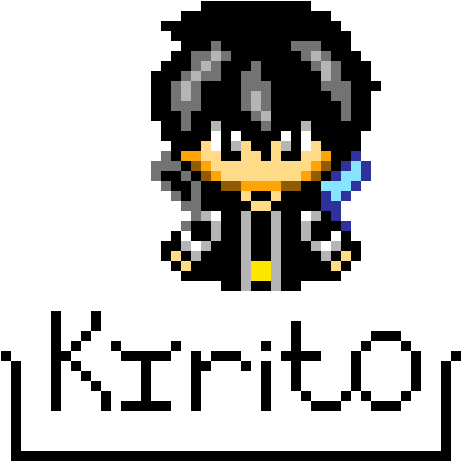 Sword Art Online - Sword Art Kirito Pixel Art (570x510), Png Download