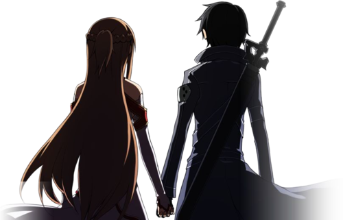 I Think This Is From An Anime Called Sword Art Online - Couple Sword Art Online (500x321), Png Download
