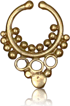 Radha Fake Septum Ring - Tribal Fake Clip On Septum For Non-pierced Nose Pressure (600x600), Png Download