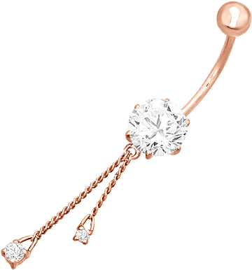 Belly Piercing In Red Gold - Navel Piercing (500x500), Png Download