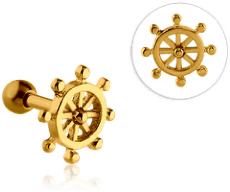 Gold Plate Wheel Boat - Rudder (800x800), Png Download