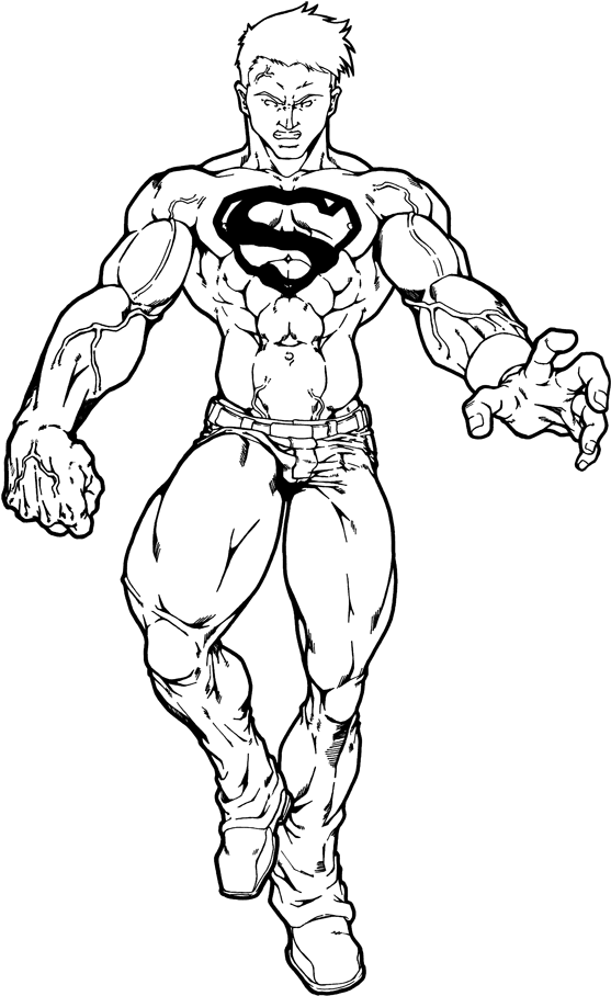 Angry Superboy W I P By Sakuseii-d4lj3pv - Angry Superboy Black And White (585x984), Png Download